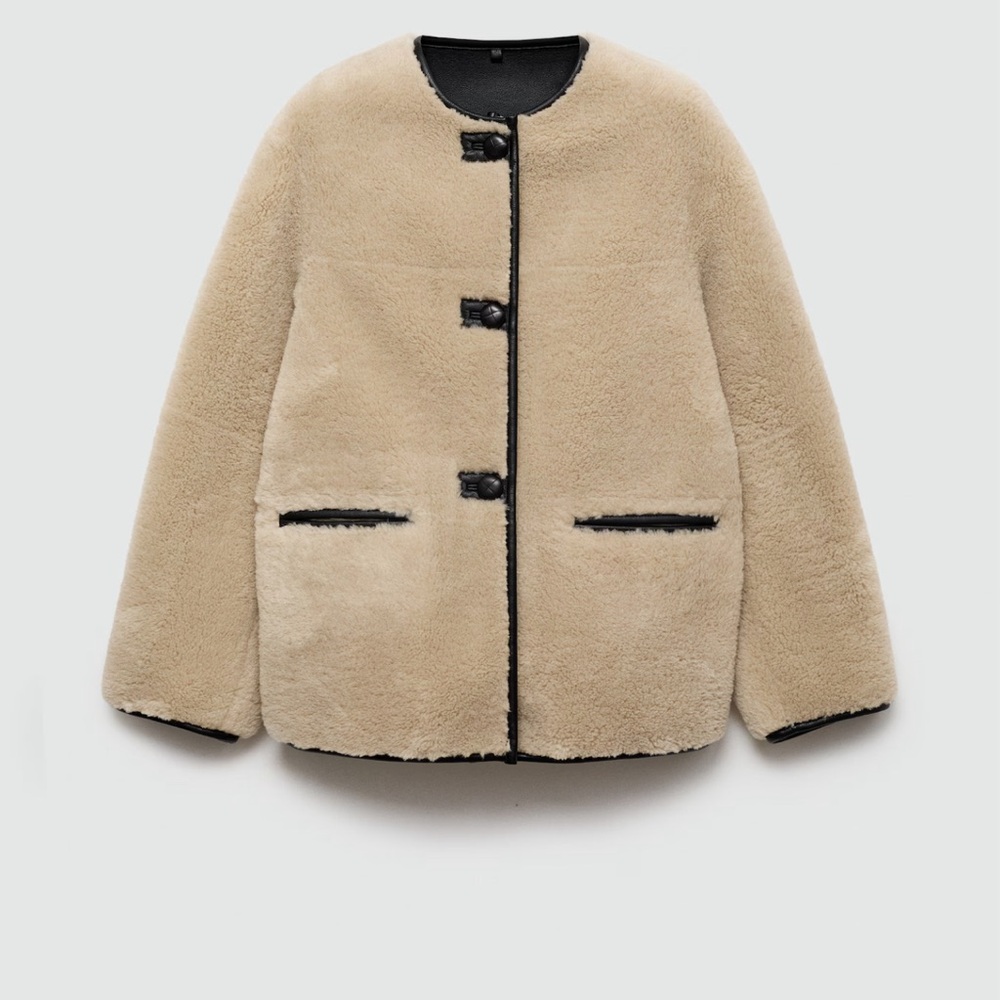 Appliqué Faux Fur coat